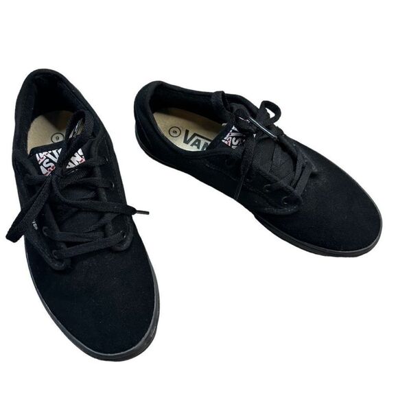Vans suede low top kids size 7.5 women’s 6 kids old skool laced black sneakers - Picture 5 of 7